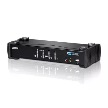 ATEN CS1764A 4 portu USB DVI KVM slēdzis ar audio un USB 2.0 centrmezglu (iekļauti KVM kabeļi)