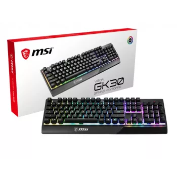 MSI Vigor GK30 tastatūra Gaming USB QWERTY US International Melna