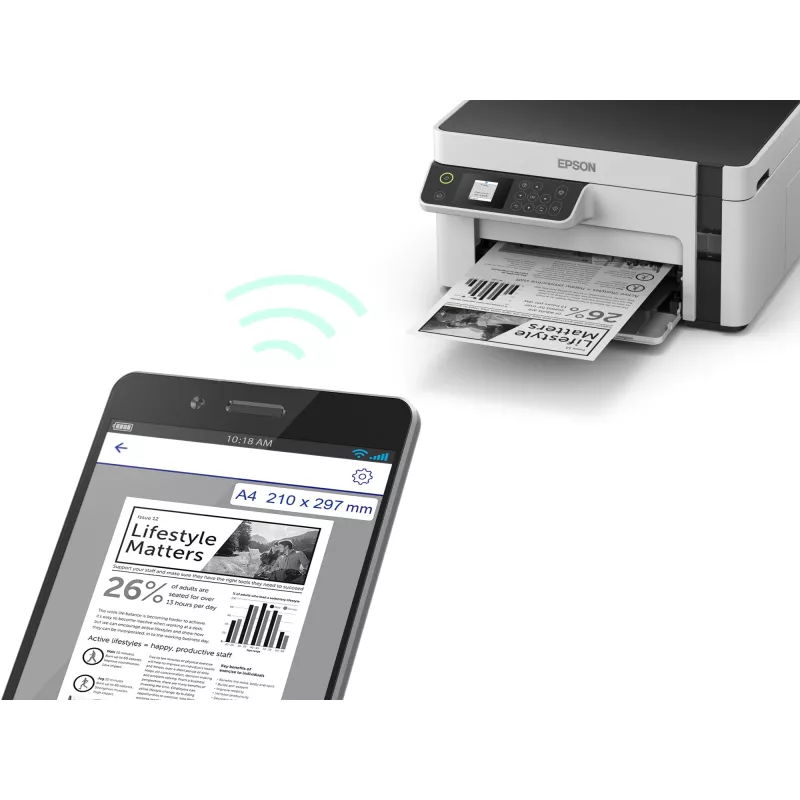 Epson EcoTank ET-M2120 tintas printeris A4 1440 x 720 DPI 32 ppm Wi-Fi
