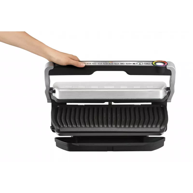 Tefal OptiGrill+ XL GC724D kontaktgrils, 2000 W, 9 programmas, 800 cm², melns/metālisks