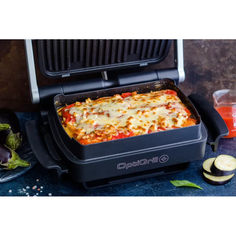 Tefal OptiGrill+ XL GC724D kontaktgrils, 2000 W, 9 programmas, 800 cm², melns/metālisks