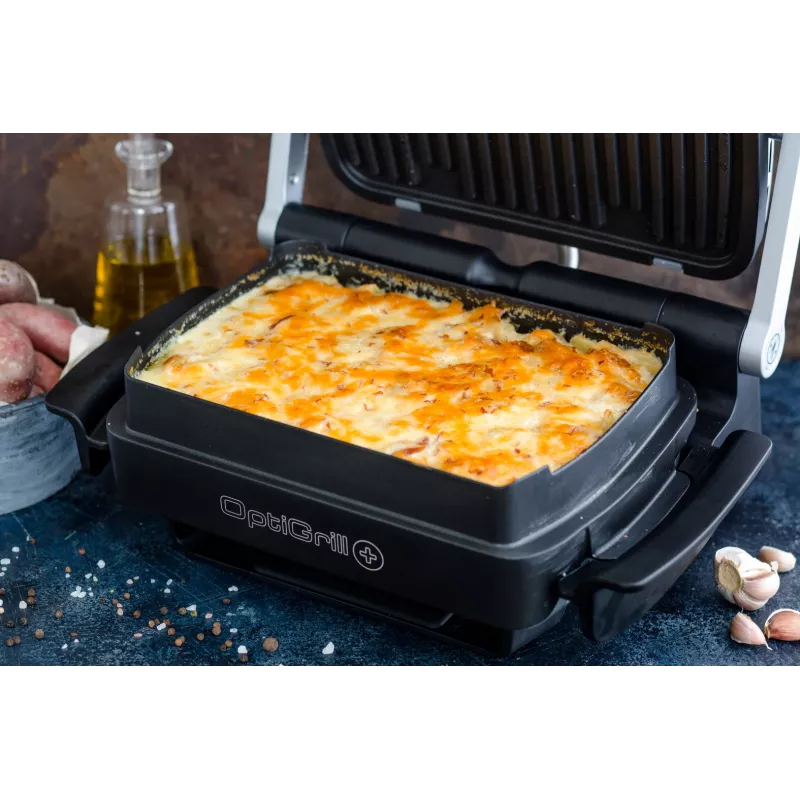 Tefal OptiGrill+ XL GC724D kontaktgrils, 2000 W, 9 programmas, 800 cm², melns/metālisks