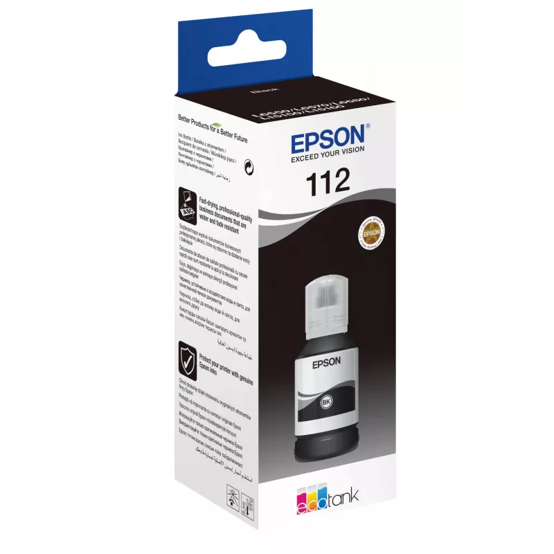 Epson 112 EcoTank Pigment Black tintas pudele (C13T06C14A)