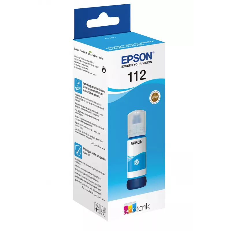 Epson 112 EcoTank Pigment Cyan Tinte Pudele