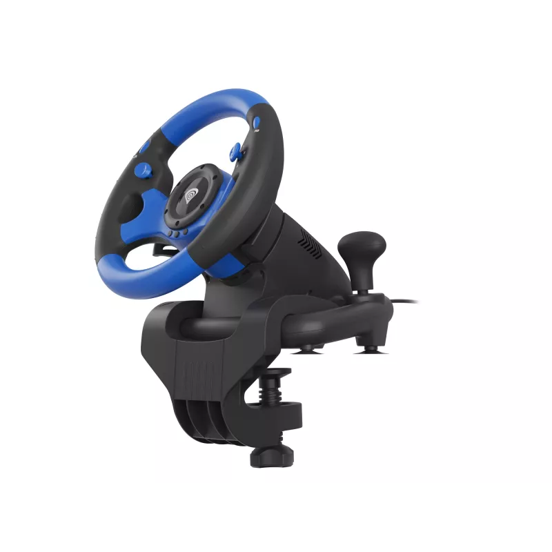 GENESIS Seaborg 350 Black, Blue USB stūre + pedāļi Nintendo Switch, PC, PlayStation 4, PlayStation 3, Xbox 360, Xbox One, Xbox Series S, Xbox Series X