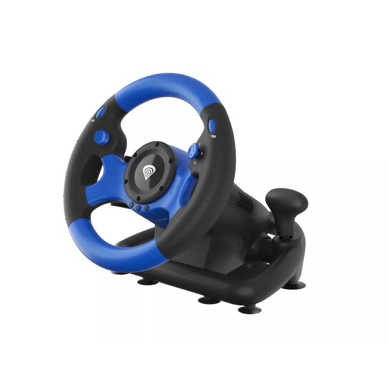 GENESIS Seaborg 350 Black, Blue USB stūre + pedāļi Nintendo Switch, PC, PlayStation 4, PlayStation 3, Xbox 360, Xbox One, Xbox Series S, Xbox Series X
