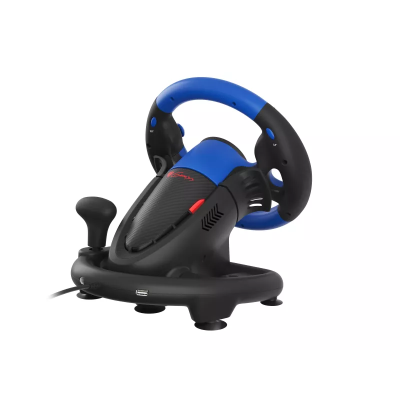 GENESIS Seaborg 350 Black, Blue USB stūre + pedāļi Nintendo Switch, PC, PlayStation 4, PlayStation 3, Xbox 360, Xbox One, Xbox Series S, Xbox Series X