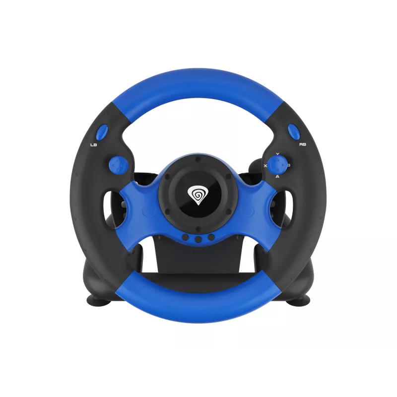 GENESIS Seaborg 350 Black, Blue USB stūre + pedāļi Nintendo Switch, PC, PlayStation 4, PlayStation 3, Xbox 360, Xbox One, Xbox Series S, Xbox Series X