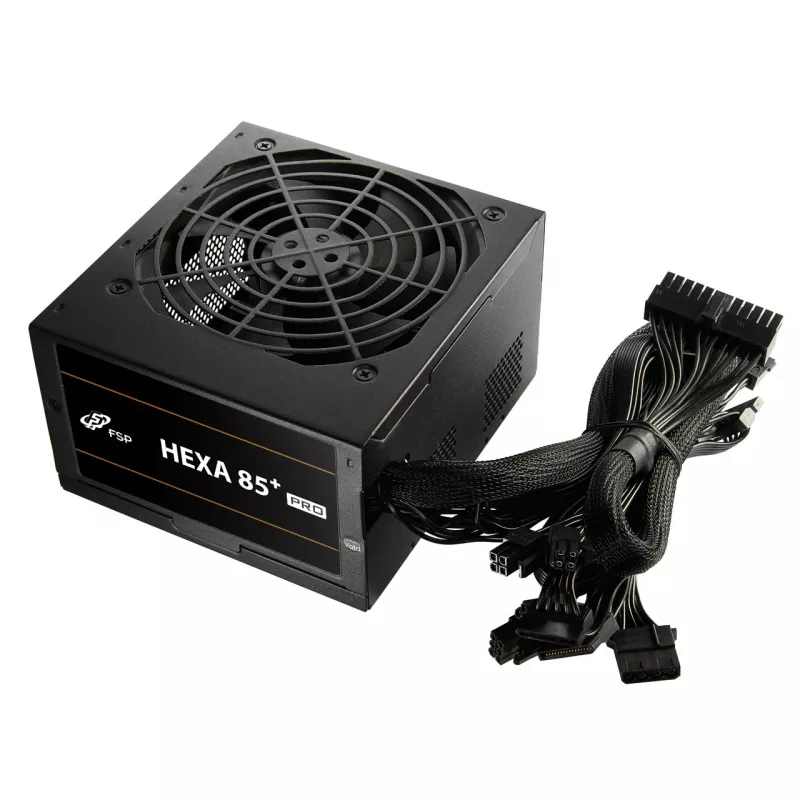 FSP HEXA 85+ PRO 550W barošanas bloks ATX ATX2.5 Melns, 550 W, 100 - 240 V, 50 - 60 Hz, 7.5 - 3 A, aktīvs, 100 W