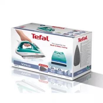 Gludeklis Tefal Virtuo FV1710 — 1800 W, 80 g/min tvaika pastiprinājums, vertikālais tvaiks, zaļš/balts