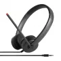 Lenovo Stereo Analogā Austiņa ar Mikrofonu Vadu Lentes Dizains Birojam/Zvanu centram Melna