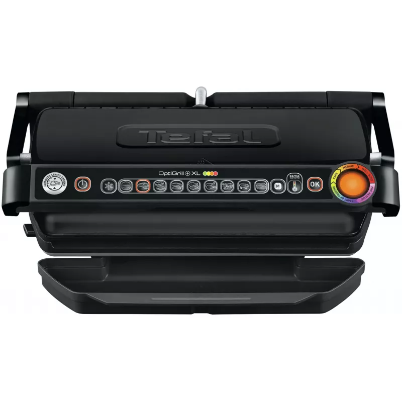 Kontaktgrils Tefal GC7228 — 800 cm² cepšanas virsma, regulējams termostats, melns nerūsējošais tērauds