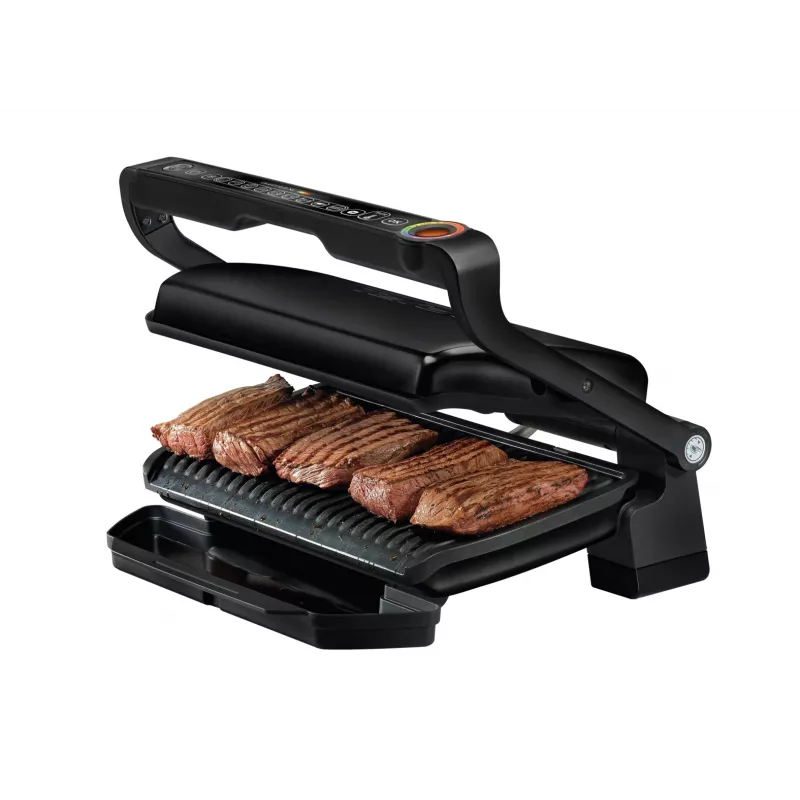 Kontaktgrils Tefal GC7228 — 800 cm² cepšanas virsma, regulējams termostats, melns nerūsējošais tērauds