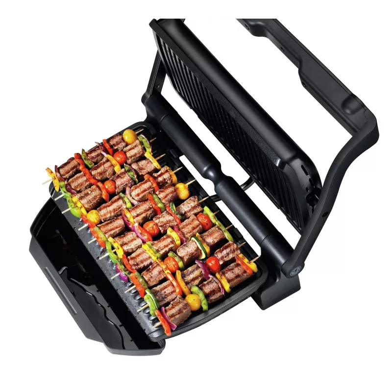 Kontaktgrils Tefal GC7228 — 800 cm² cepšanas virsma, regulējams termostats, melns nerūsējošais tērauds