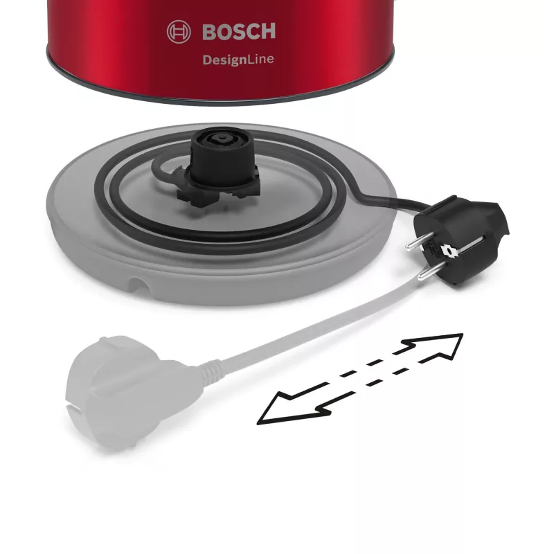 Bosch TWK3P424 elektriskā tējkanna 1.7 L 2400 W Pelēka, Sarkana