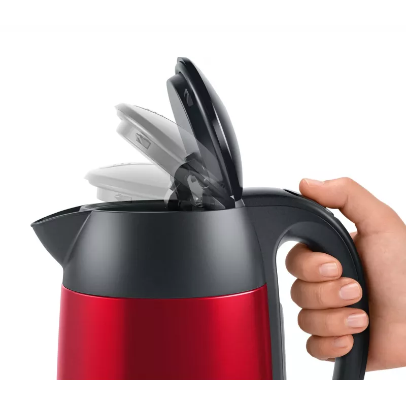 Bosch TWK3P424 elektriskā tējkanna 1.7 L 2400 W Pelēka, Sarkana