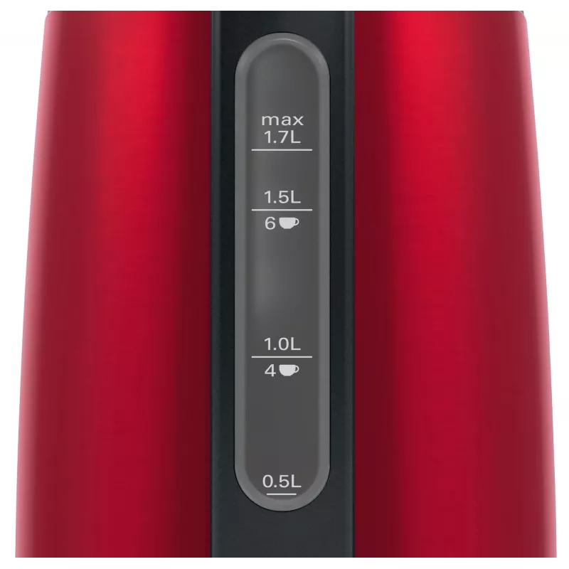 Bosch TWK3P424 elektriskā tējkanna 1.7 L 2400 W Pelēka, Sarkana