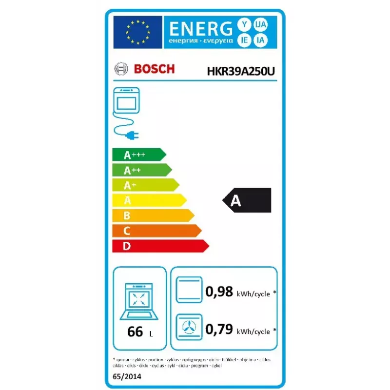 Brīvi stāvoša elektriskā plīts Bosch Serie 4 HKR39A250U, keramikas virsma 4 zonas, cepeškrāsns 66 L, nerūsējošais tērauds, 600 mm