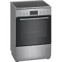Brīvi stāvoša elektriskā plīts Bosch Serie 4 HKR39A250U, keramikas virsma 4 zonas, cepeškrāsns 66 L, nerūsējošais tērauds, 600 mm