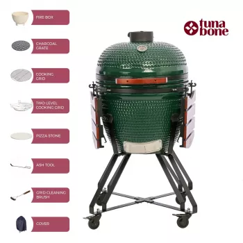 Keramikas Kamado Grils TUNABONE Classic 23 collas (L izmērs) Zaļš