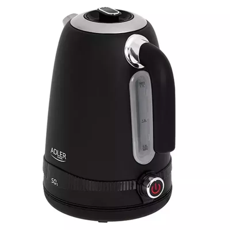 Adler AD 1295b elektriskā tējkanna, 1,7 l, 2200 W, melna
