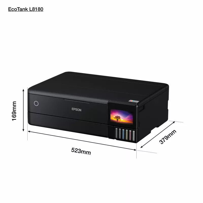 Daudzfunkciju tintes printeris Epson EcoTank L8180 — A3+, krāsu, 5760x1440 DPI, 32 ppm, duplekss, Wi‑Fi, Ethernet