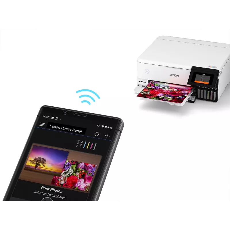 Daudzfunkciju tintes printeris Epson EcoTank L8160 — Krāsu drukāšana, 5760x1440 DPI, 32 lpp/min, A4, Wi‑Fi, Duplekss