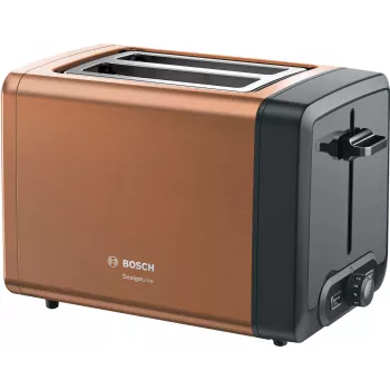 Toasteris Bosch TAT4P429, 2 šķēles, 970 W, melns/brūns, kompakts nerūsējošais tērauds