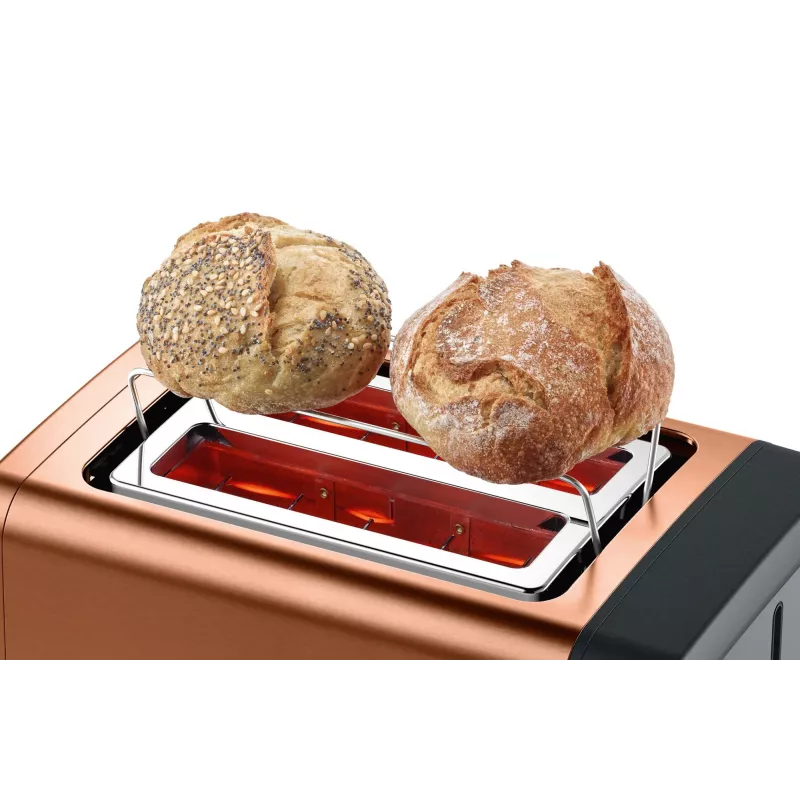 Toasteris Bosch TAT4P429, 2 šķēles, 970 W, melns/brūns, kompakts nerūsējošais tērauds