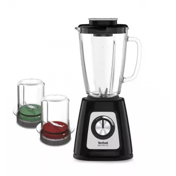 Galda blenderis Tefal BlendForce II BL4388 — 800 W, 1,25 L stikla trauks, ledus drupināšana, melns/brushed steel