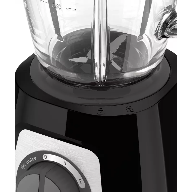 Galda blenderis Tefal BlendForce II BL4388 — 800 W, 1,25 L stikla trauks, ledus drupināšana, melns/brushed steel