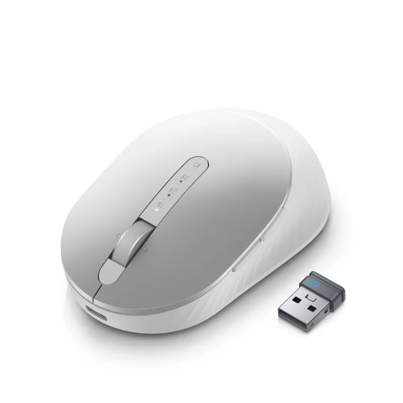 DELL Pro Premium Compact Mouse - MS7421W - Platīna Sudrabs, Ambidextrous, Optiskais, RF Bezvadu + Bluetooth, 1600 DPI, Platīns, Sudrabs (atvērts iepakojums)