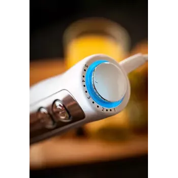 Rokas blenderis Adler AD 4625W — 5 ātrumi, turbo, 1500 W, nerūsējošā tērauda asmens, sudrabs/balts
