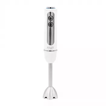 Rokas blenderis Adler AD 4625W — 5 ātrumi, turbo, 1500 W, nerūsējošā tērauda asmens, sudrabs/balts