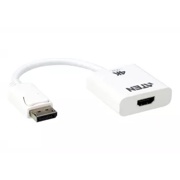 ATEN True 4K DisplayPort uz HDMI aktīvais adapteris, 4096 x 2160 pikseļi, 60 Hz, balts