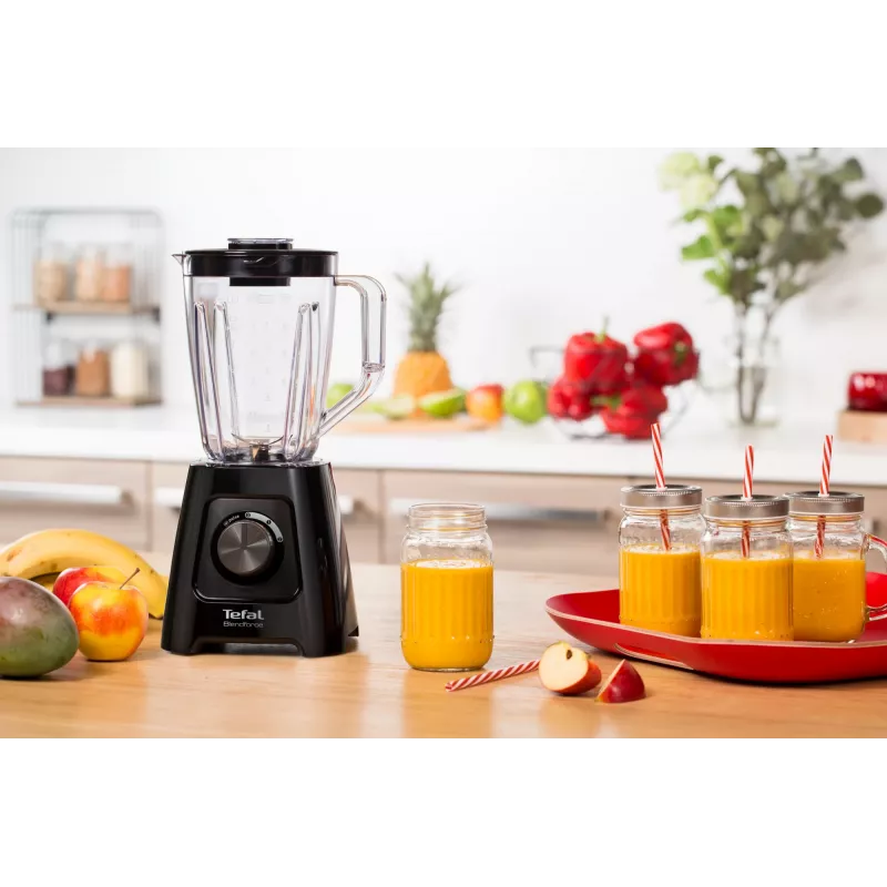 Galda blenderis Tefal BL4208 — 600 W, 1,25 L plastmasas trauks, 2 ātrumi, ledus drupināšana, melns