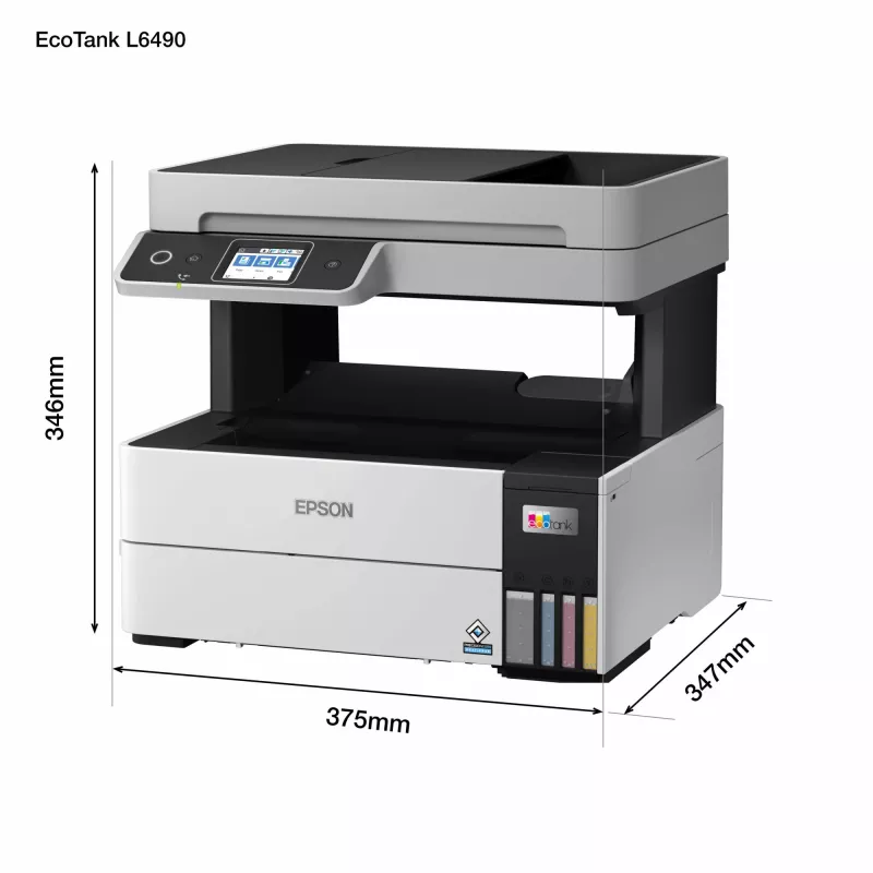 Daudzfunkciju printeris Epson EcoTank L6490 — tintes krāsu, 4800x1200 dpi, 37 lpp/min, A4 duplekss, Wi‑Fi, Ethernet