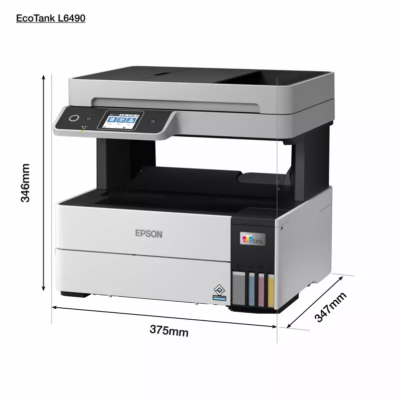Daudzfunkciju printeris Epson EcoTank L6490 — tintes krāsu, 4800x1200 dpi, 37 lpp/min, A4 duplekss, Wi‑Fi, Ethernet