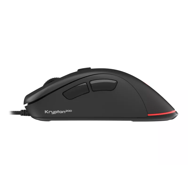 GENESIS Krypton 200 Gaming pele, optiska, 6400 DPI, USB-A, melna