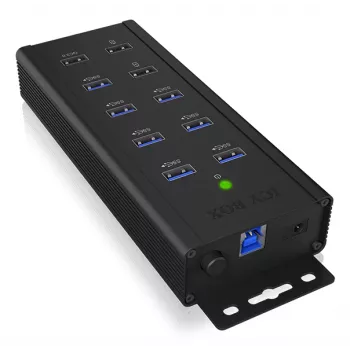 ICY BOX IB-HUB1703-QC3 USB 3.2 Gen 1 Type-B 5000 Mbit/s Melns