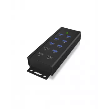 ICY BOX IB-HUB1703-QC3 USB 3.2 Gen 1 Type-B 5000 Mbit/s Melns