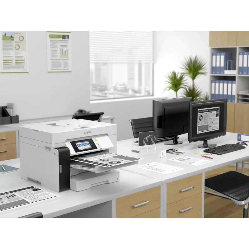 Daudzfunkciju ierīce Epson M15180 — tintes melnbalts printeris, 4800x1200 DPI, krāsu skenēšana 1200x1200, A4, Wi‑Fi, Ethernet, duplekss