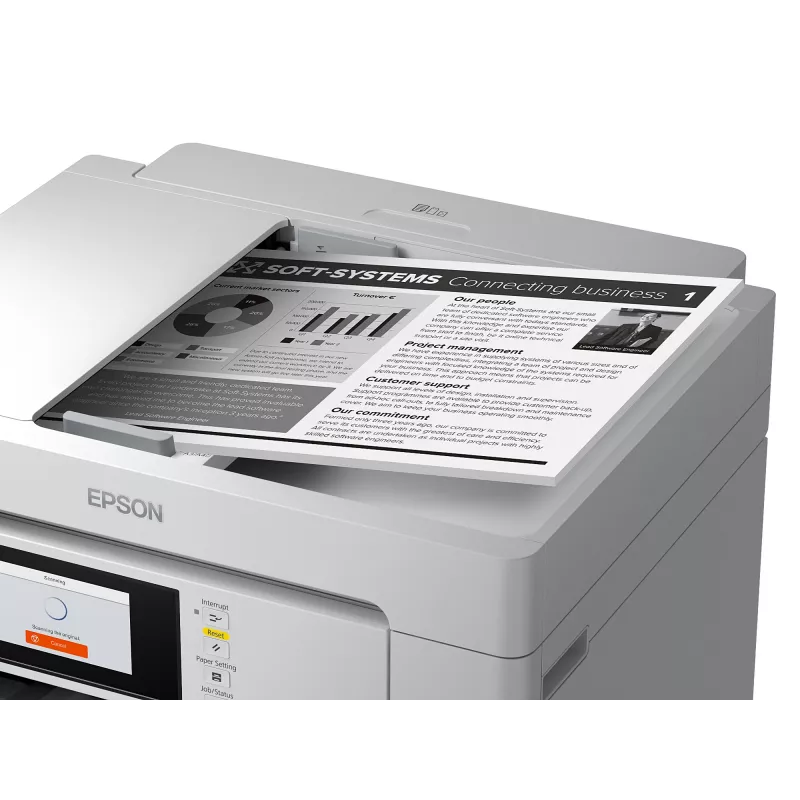 Daudzfunkciju ierīce Epson M15180 — tintes melnbalts printeris, 4800x1200 DPI, krāsu skenēšana 1200x1200, A4, Wi‑Fi, Ethernet, duplekss