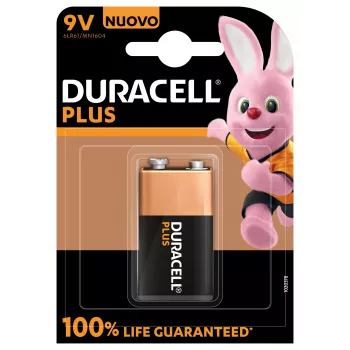 Vienreizējās lietošanas baterija Duracell 9V Plus 100 sārma, 9 V, 1 gab.