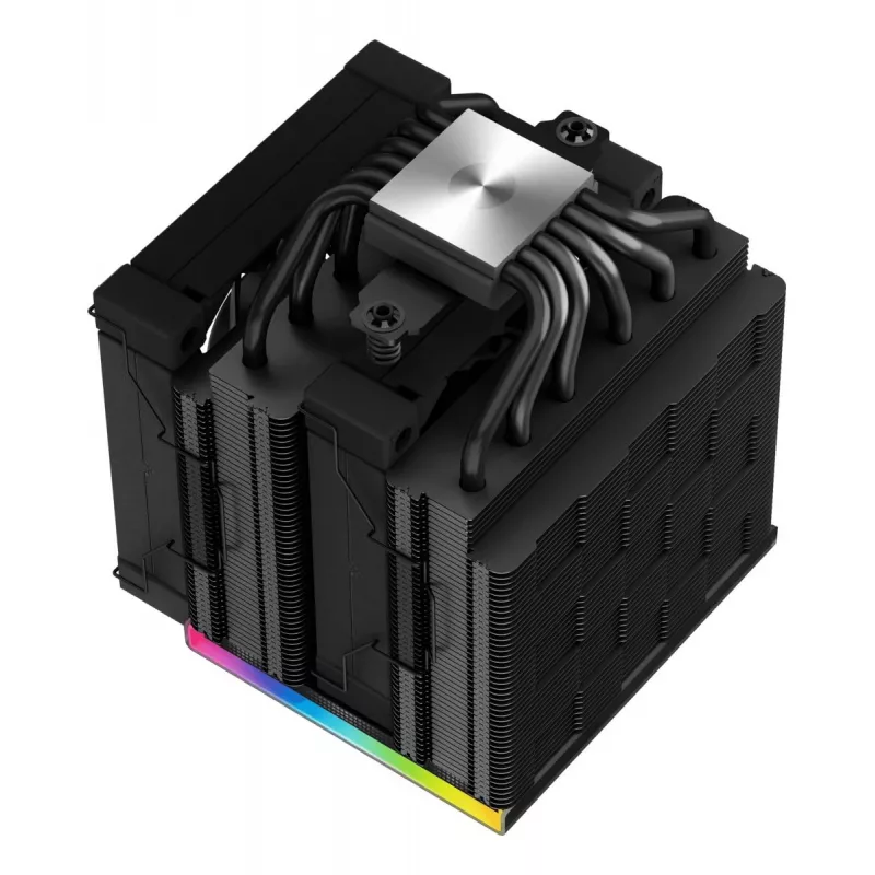 Dzesētājs DeepCool AK620 12 cm, divi 120 mm ventilatori, 6 siltuma caurules, TDP 260 W, PWM, FDB, augstums 160 mm, melns
