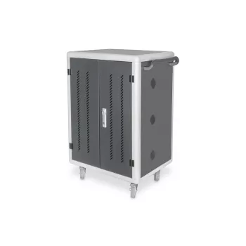 DIGITUS uzlādes ratiņi 30 vietām, 15.6 collas, melns 1100 x 700 x 650 mm, ar USB, PDU, ventilatoru
