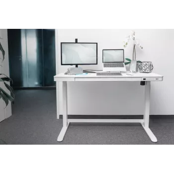 DIGITUS elektriski regulējams augstuma galds 120x60x12cm balts ar USB
