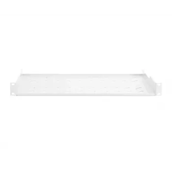 DIGITUS DN-97609 1U fiksēts perforēts plaukts skapim, pelēks (RAL 7035), līdz 15 kg, 45x483x250 mm