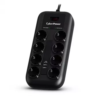 CyberPower P0820SUF0-DE pārsprieguma aizsargs, melns, 8 kontaktligzdas, 200-250 V, 1,8 m