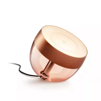 Philips Hue Iris Copper Special Edition viedā galda lampa — 1 spuldze, Bluetooth un Zigbee, 100–240V, 2m kabelis